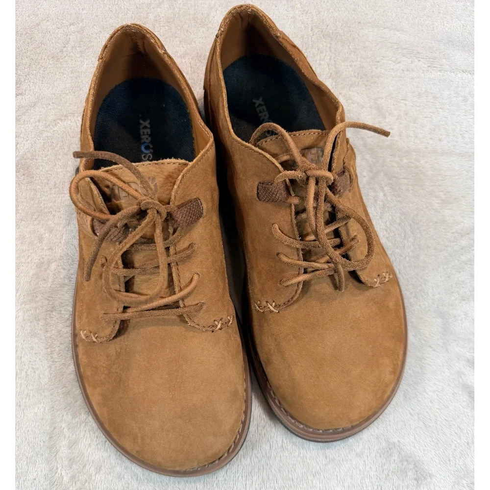Xero‎ Shoes Mens Alston Barefoot Leather Oxford Dress Shoes Brown 7.5
